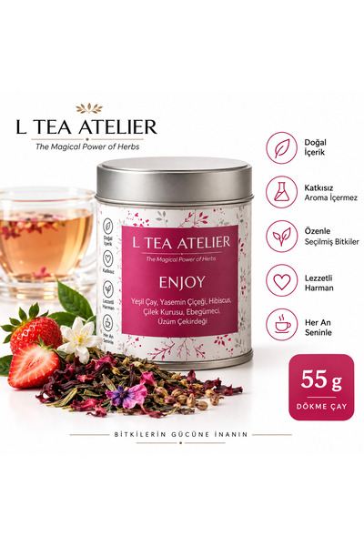 Enjoy, Çilekli Beyaz Çay, 55gr