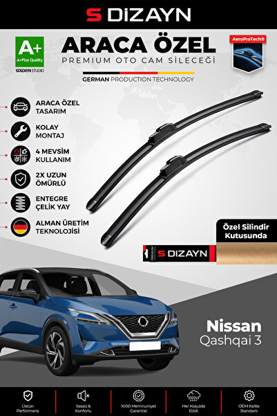 S Dizayn S-Dizayn Nissan Qashqai 3 Ön Cam Silecek Seti 2021 Üzeri Premium Ara...