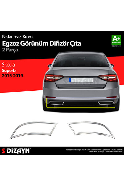 S Dizayn S-Dizayn Skoda Superb Krom Egzoz Çıkışı 2 Parça 2015-2019 7218910