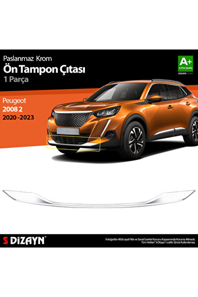 S Dizayn S-Dizayn Peugeot 2008 2 Krom Ön Tampon Çıtası 2020-2023 6923190
