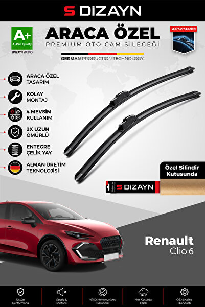S Dizayn S-Dizayn Renault Clio 6 HB Ön Cam Silecek Seti 2025 Üzeri Premium Ar...
