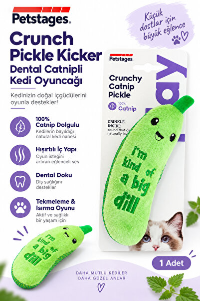 PetStages Crunch Pickle Kicker Dental Catnipli Kedi Oyuncağı