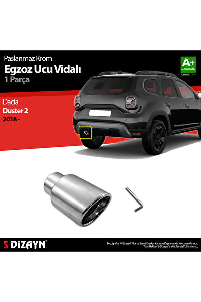 S Dizayn S-Dizayn Dacia Duster 2 Krom Egzoz Ucu Vidalı 60mm Çap 2018-2023 563...