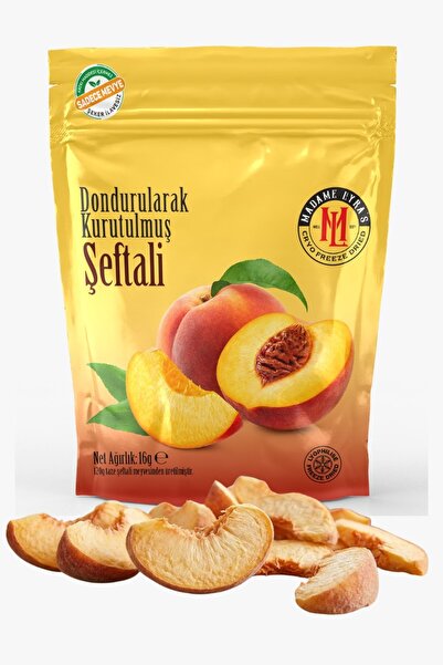 Madame Lyras Şeftali Freeze Dried (Dondurularak Kurutulmuş) Meyve Cipsi 16 g.