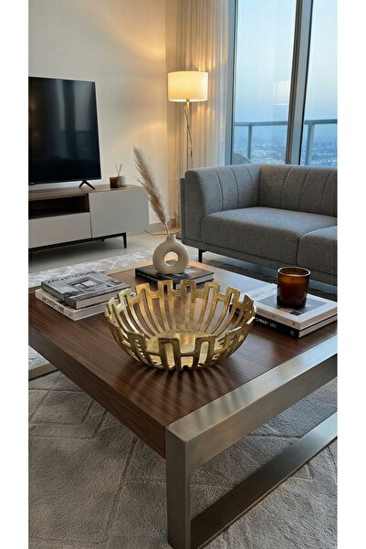 Kadim Vizyon İthal Gold Döküm Meyvelik 32 cm