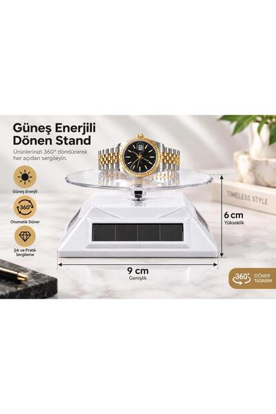 STAND MARKET Güneş Enerjili Dönerli Stand Beyaz
