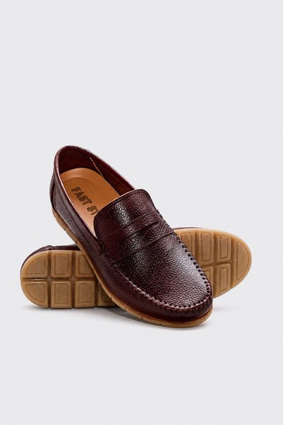 FAST STEP Genuine Leather Tan Men's Casual Shoes 628Ma20