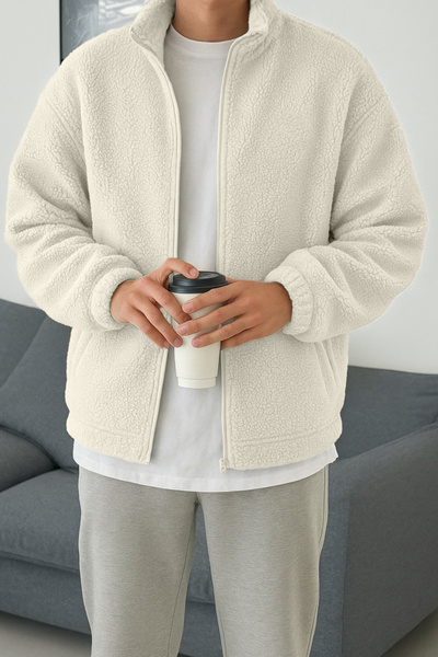 GHASSY CO Men's Pro Thermal Inner Outer Sherpa Autumn Winter Full Zip Plush S...