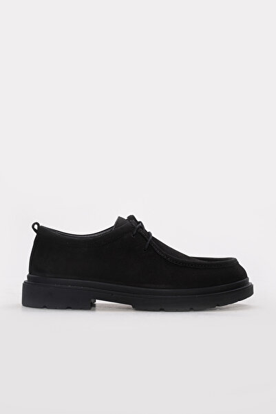 FAST STEP Genuine Leather Black Nubuck Men's Classic Shoes 126Ma1005