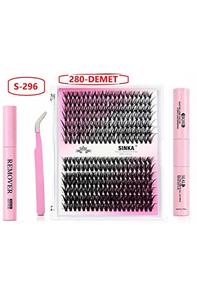 SİNKA Takma Kirpik Seti 280'li Yapıştırıcı Sabitleyici Çıkarıcı Remover + Tak...