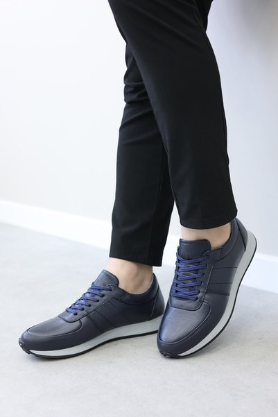 FAST STEP Hakiki Deri Lacivert Erkek Casual Ayakkabı 951MA556