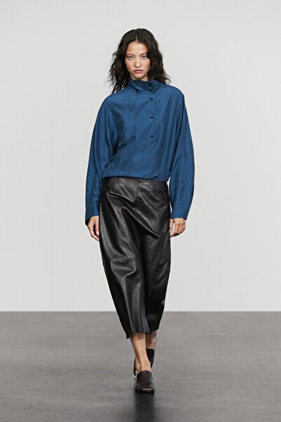 Massimo Dutti %100 has ipek dik yaka gömlek