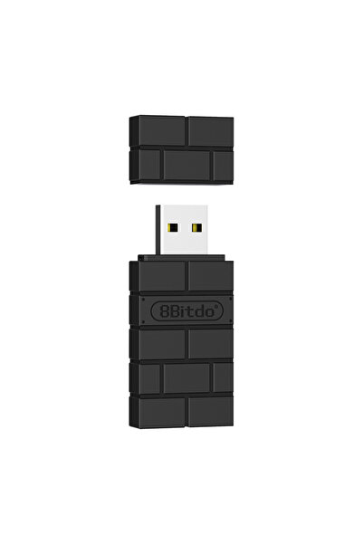 8Bitdo محول بلوتوث لاسلكي USB أسود اللون، مزود بجهازَي استقبال، متوافق مع نين...