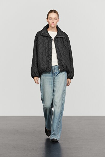 Massimo Dutti Dik yaka kapitone bomber ceket