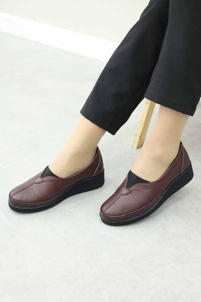 FAST STEP Pantofi casual de damă din piele naturală roșu Claret 972ZA7905