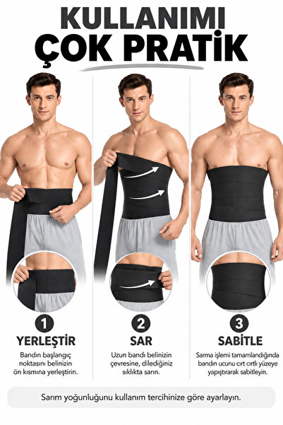 Sh Mağazacılık Bele Dolamalı Kum Saati 2m Sarma Bel Vücut Korsesi Unisex