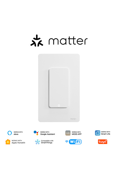 Choice4 MOES 1 Gang Switch MOES WiFi Matter Switch Smart Tuya Light Button Ne...
