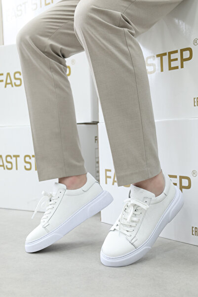 FAST STEP Pantofi casual pentru bărbați, albi, din piele naturală 401MA777