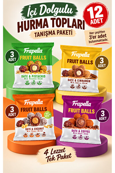Frapella İçi Dolgulu Hurma Topları Tanışma Paketi 40 Gr. x 12 Adet