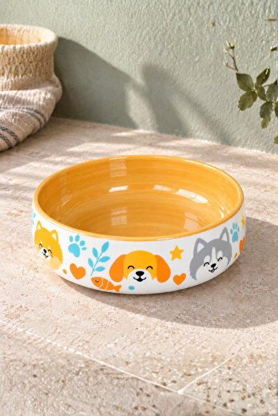 Pawicci Kedi Köpek Mama ve Su Kabı Seramik Kase 600 ml Tekli Porselen Saglikl...