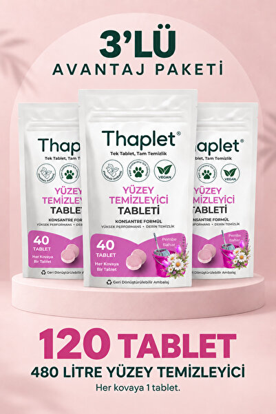 Yüzey Temizleyici Tableti 120 Adet 3 Paket Ultra Kullanışlı Konsantre Tablet