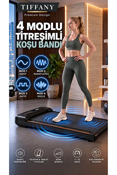 Tiffany 2 in 1 Titreşim Modlu 2 HP Koşu Bandı / Yürüme Bandı Bluetooth Uygula...
