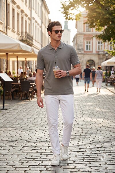 Buratti Cotton Regular Fit Buttoned Polo Collar T-Shirt Men POLO COLLAR T-SHI...