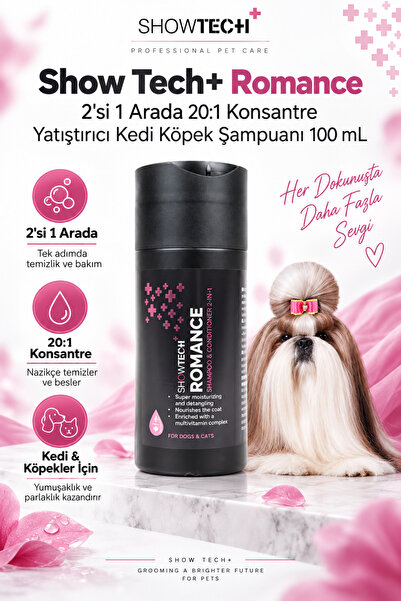 Showtech Romance 2 si 1 Arada Kedi Köpek Şampuanı ve Tüy Kremi 100 ml - 20:1 ...