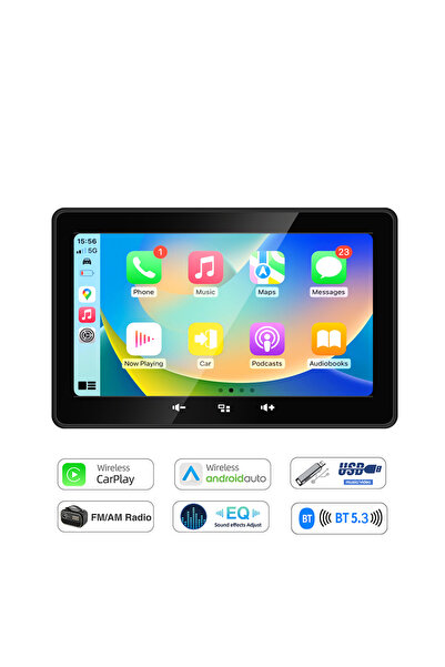 Choice راديو بحري لاسلكي 7 بوصة، يدعم نظامي CarPlay وAndroid Auto، مزود بمستق...