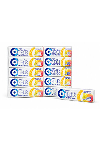 Wrigleys ORBIT FRUIT White - Guma de Mestecat cu Aroma de Fructe, 30 pachete x 14 gr