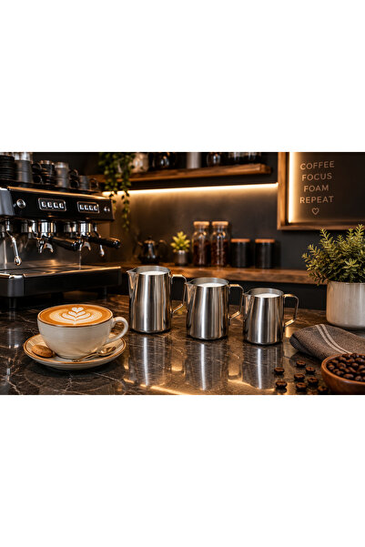 SUNVERA ÇELİK Barista Süt Potu-Paslanmaz 304 Kalite-Latte Art ve Süt Köpürtme...