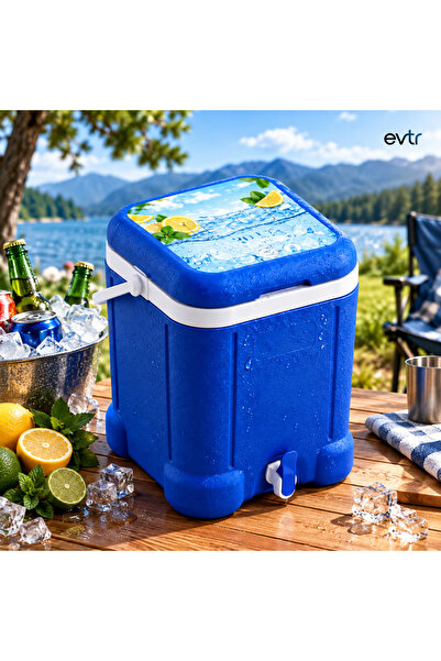 EVİMİST 20 Litre Musluklu Termos Kare Tip Soğuk İçecek Termosu Taşıma Kulplu ...