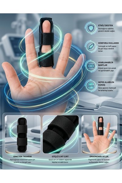 TURTİKA Adjustable Finger Splint and Fracture Brace - Compatible for Middle, Index, Ring, and Little Fingers