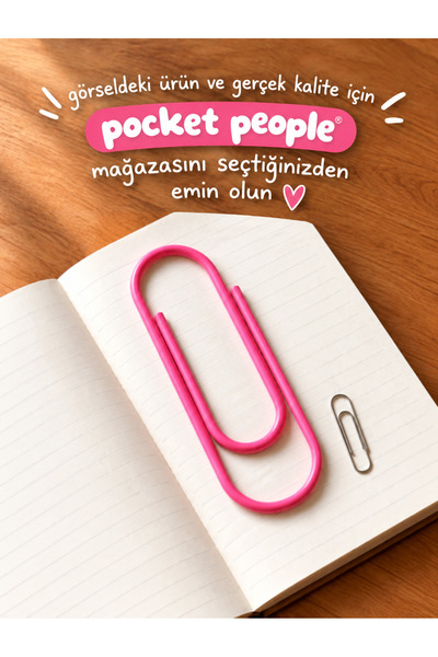 Pocket People Dev Ataş Kitap Ayracı – Büyük Boy Renkli Defter Ayracı, 3D Tasa...