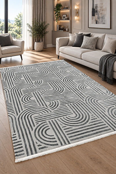 ünalcarpet 4 Metrekare - 6 Metrekare Bambu Tarz Modern Dokuma Salon Oturma Od...