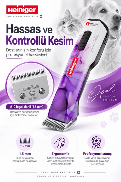 Heiniger Opal Special Edition Kablosuz Evcil Hayvan Tıraş Makinesi (Yedek Bataryalı)