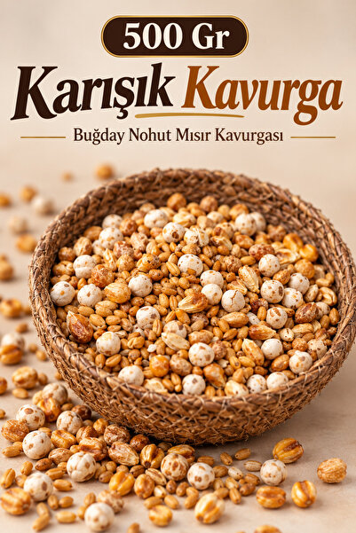 ÜLKÜ KURUYEMİŞ (500 Gr) Karışık Kavurga - Buğday Nohut Mısır Kavurgası