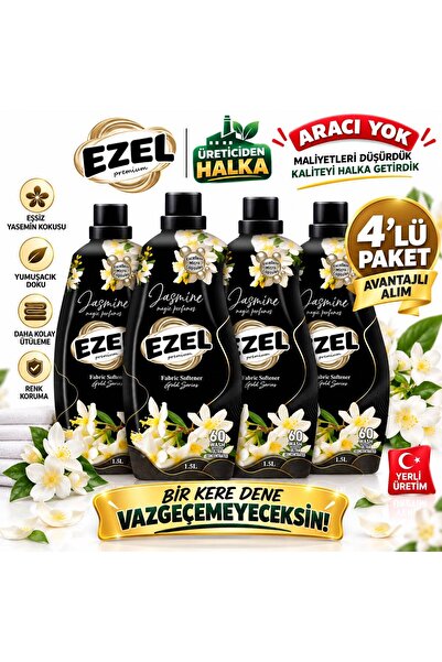 Premium Jasmine Gold Series Ultra Konsantre Çamaşır Yumuşatıcı 4x 1,5 L – 60 Yıkama