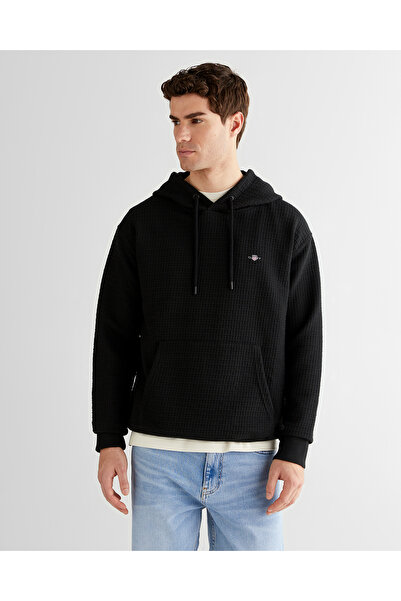 Gant Erkek Siyah Regular Fit Kapüşonlu Sweatshirt