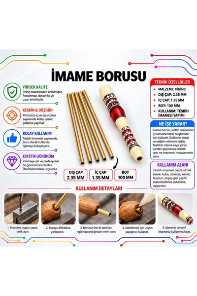 Torna Türk İmame Borusu - Dış Çap 2.35 Mm - 10 Adet