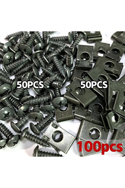 Choice1 100pcs Car Fastener Clip Wholesale U-Type Metal Screw Clip Tool for E...