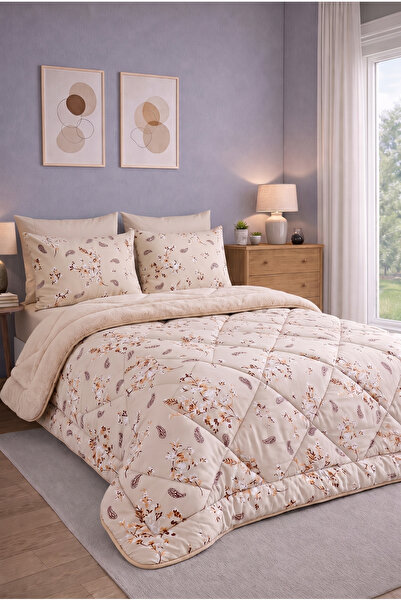 St Shopyteks Çift Kişilik Çiçekli Welsoft Yorgan Çift Taraflı 195x215