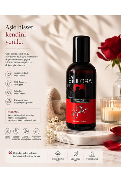 Biolora Gizli Bahçe Yoğun A.f.r.o.d.i.z.y.a.k Etkili Aromaterapi Vücut Masaj ...