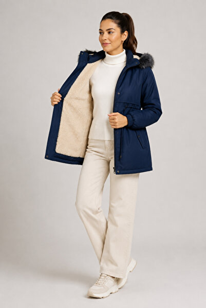 sinankardeşler Women's Inner Fleece Waterproof Wind Resistant Pocket Hooded L...
