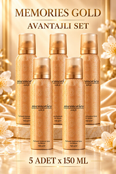Huncalife Memories Gold Kadın Deodorant 150 Ml - 5 Adet