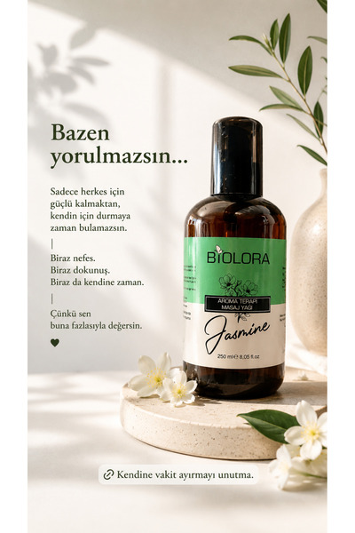 Biolora Yasemin Aromaterapi Ipeksi Vücut Masaj & Spa Yağı 250ml.