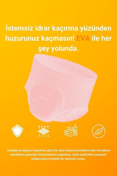 EVA Premium Lady Kokulu Külotlu Hasta Bezi Medium 30'lu