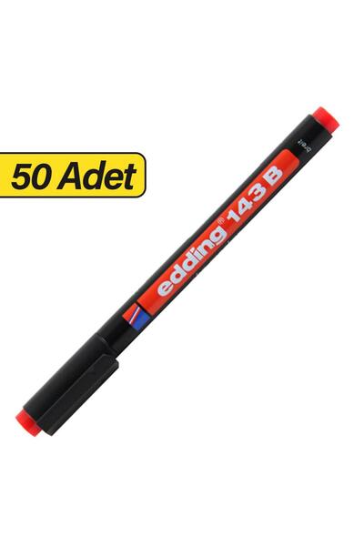 143B Permanent Asetat Kalemi B Uç 50 Adet - Kırmızı (5 Kutu)