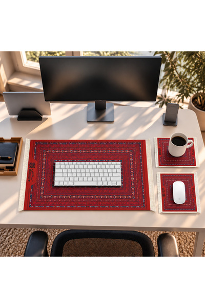 Segadty Sajati Office Set Soft Touch Mouse Pad, Keyboard Mat, and Coaster Set...