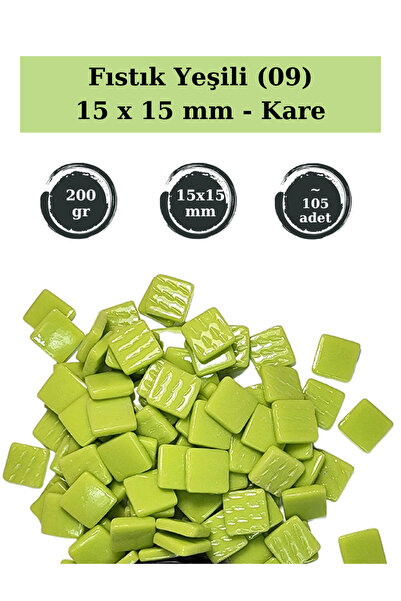 Zen Mozaik Sanatsal Mozaik Çalışmalarınız için 15 x15 mm - Kare Cam Mozaik Taşı